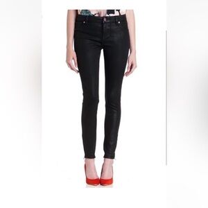 Ted Baker Annna Black Wax Finish Stretch Ankle Zip Jeans Sz 30